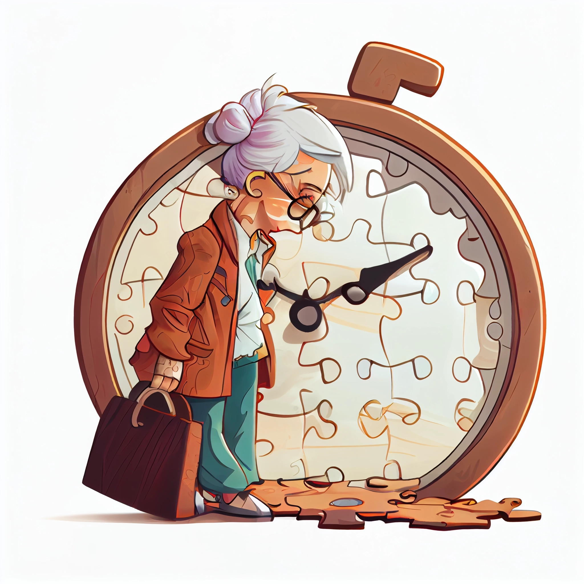 Granny Jigsaw puzzle stopwatch