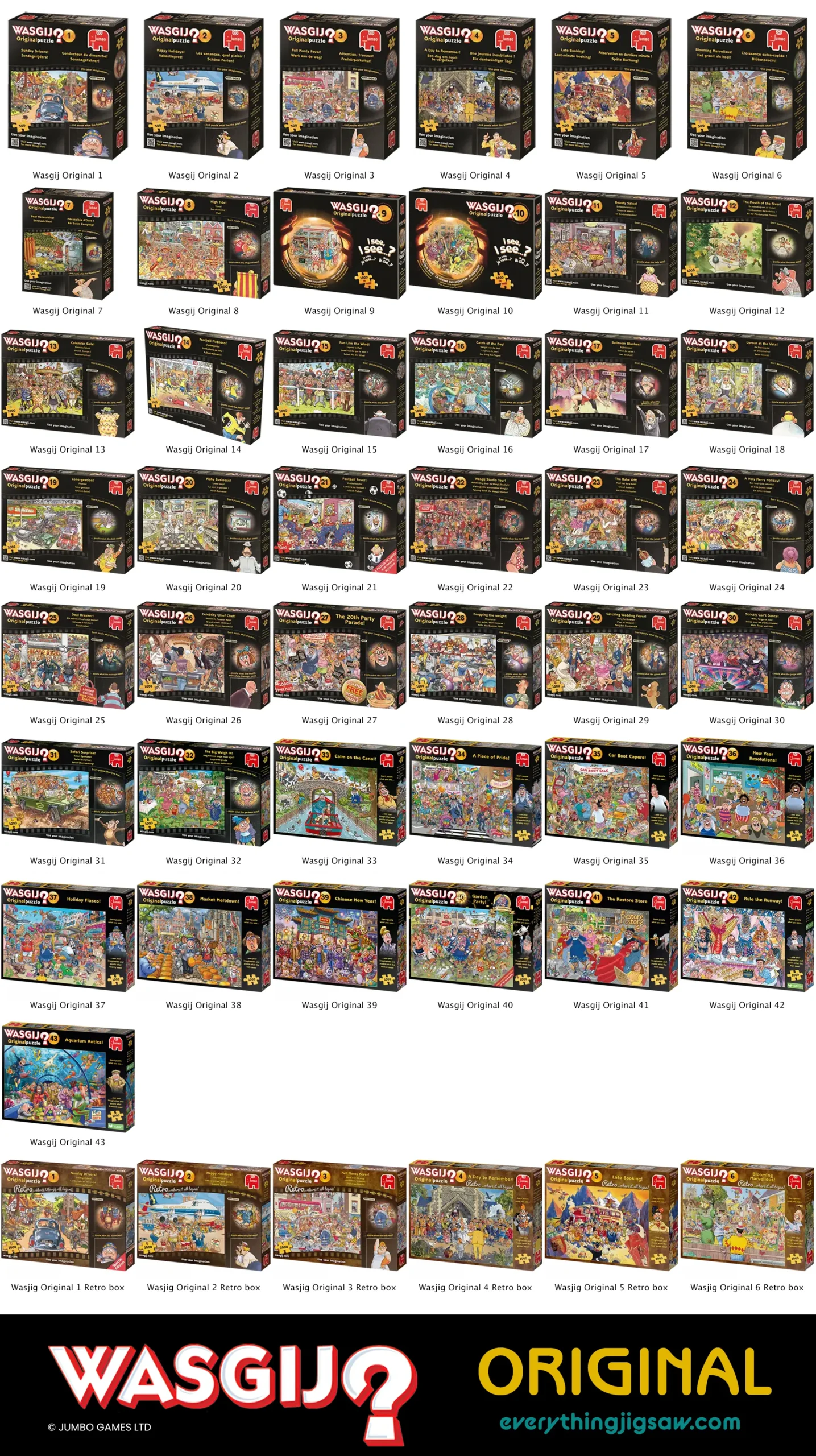 All Wasgij Original Puzzle Boxes